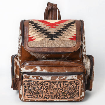 American Darling Backpack Saddle Blanket Hand Tooled Hair On Genuine Leather Women Bag Western Handbag Purse